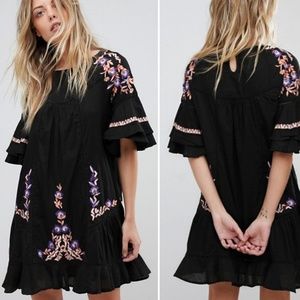 Free People Pavlo boho embroidered babydoll dress